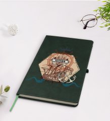 Kişiye Özel Gemi Tasarımlı Yeşil Termo Deri Defter Model 4