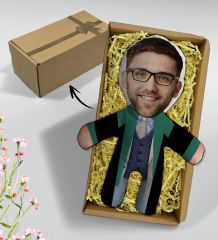 BK Gift Hediye Kutusunda Kişiye Özel Fotoğraflı Erkek Hakim Tasarımlı Bebek Yastık, Arkadaşa Hediye, Sevgiliye Hediye, Doğum Günü Hediyesi
