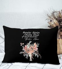 BK Gift Kişiye Özel İsimli Anneler Günü Tasarımlı Premium Kumaş Siyah Dikdörtgen Kırlent Yastık, Anneler Günü Hediyesi, Ev Dekorasyonu-9