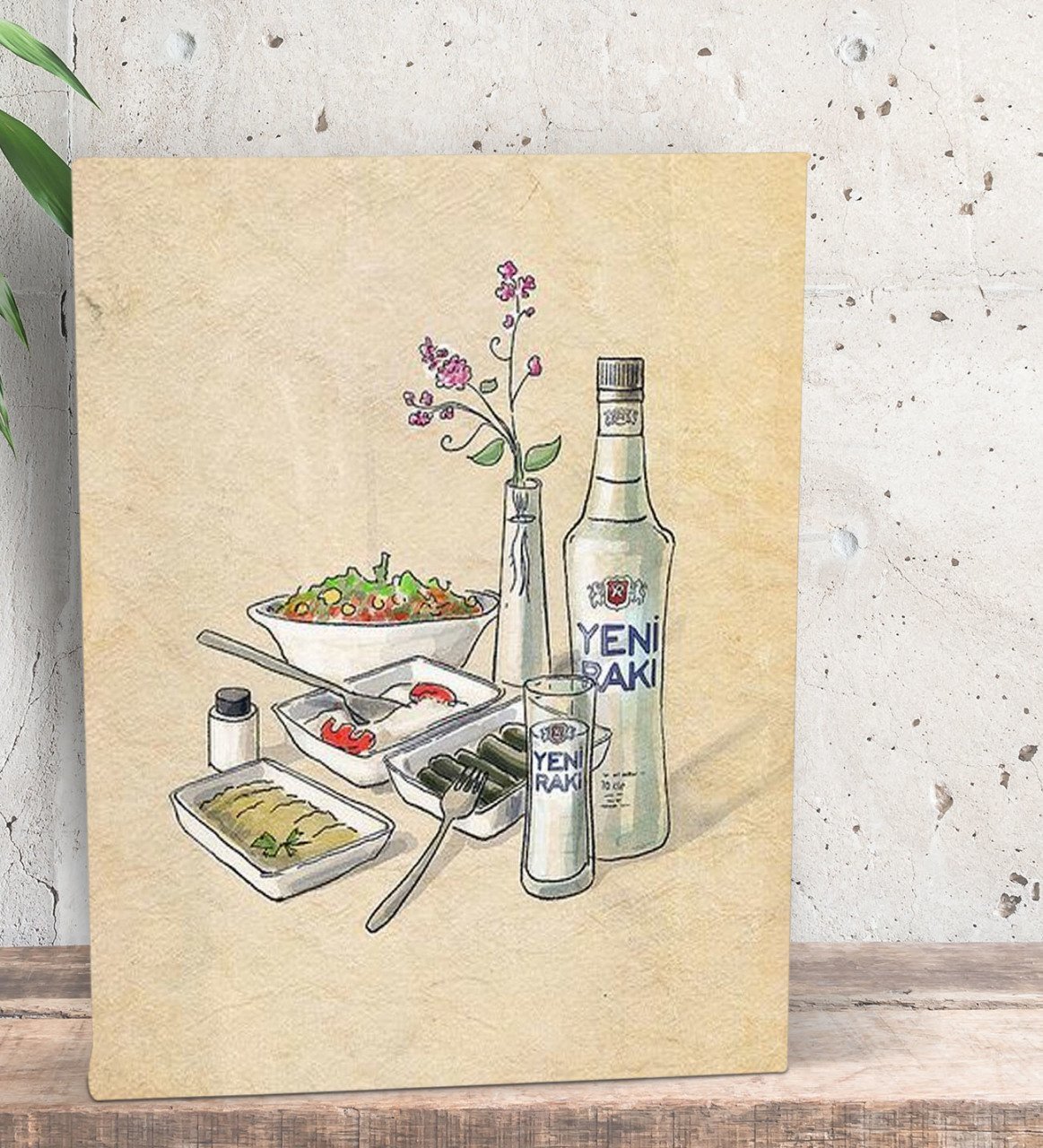 BK Gift Rakı Tasarımlı Dekoratif Mini Kanvas Tablo 15x20cm-2
