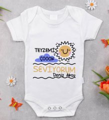 BK Kids İsimli Teyzemi Çok Seviyorum Tasarımlı Bebek Body Zıbın - Model 1