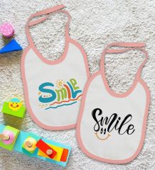 BK Kids Smile Tasarımlı 2’li Pembe Mama Önlüğü-1