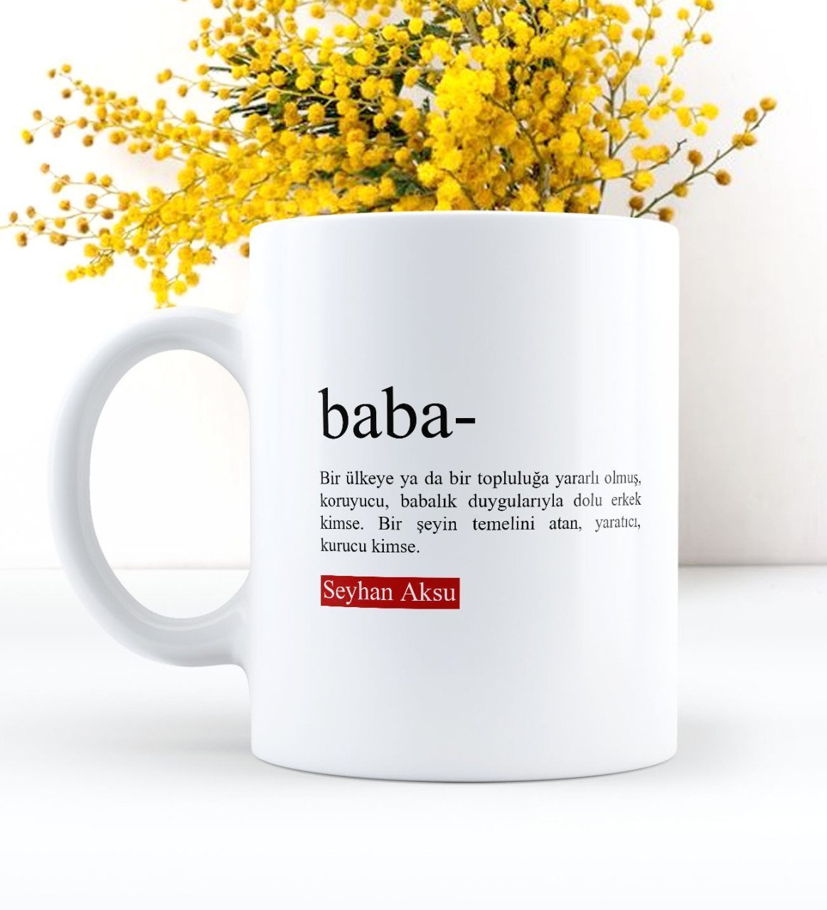 Kişiye Özel Baba Beyaz Kupa Bardak