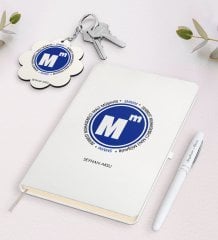 Kişiye Özel Serbest Muhasebeci Mali Müşavir Beyaz Defter Kalem Ve Anahtarlık Hediye Seti
