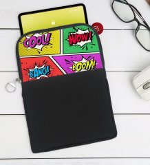 BK Gift Pop Art Tasarımlı Taşınabilir Koruyucu Tablet Kılıfı & Organizer Çanta - Siyah-2