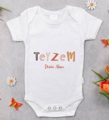 BK Kids İsimli Teyzem Tasarımlı Bebek Body Zıbın - Model 1