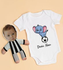BK Kids Kişiye Özel Fotoğraflı Bebek Yastık ve Bebek Body Zıbın Hediye Seti - Model 3.4