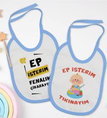 BK Kids Ep İsterim Tasarımlı 2’li Mavi Mama Önlüğü-2
