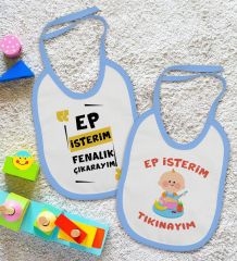 BK Kids Ep İsterim Tasarımlı 2’li Mavi Mama Önlüğü-2