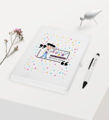 Kişiye Özel Kimya Öğretmeni Temalı Beyaz Defter Kalem Hediye Seti - 2