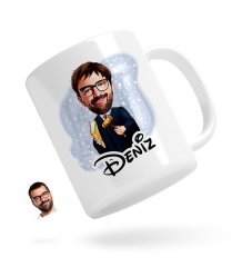Kişiye Özel Erkek Hakim Karikatürlü Beyaz Kupa Bardak-1