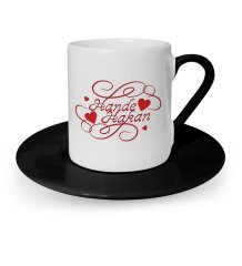 Kişiye Özel Sevgililer Günü Temalı Siyah Türk Kahvesi Fincanı - 5