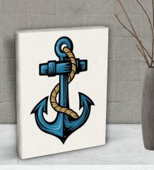 BK Gift Çapa Tasarımlı Dekoratif Mini Kanvas Tablo 15x20cm-1