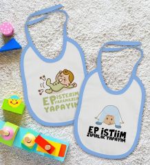 BK Kids Ep İsterim Tasarımlı 2’li Mavi Mama Önlüğü-1