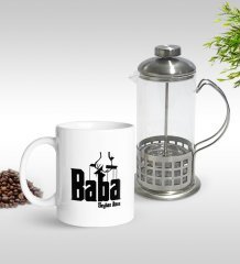 Kişiye Özel Baba Godfather Tasarımlı Kupa & French Press Seti-5