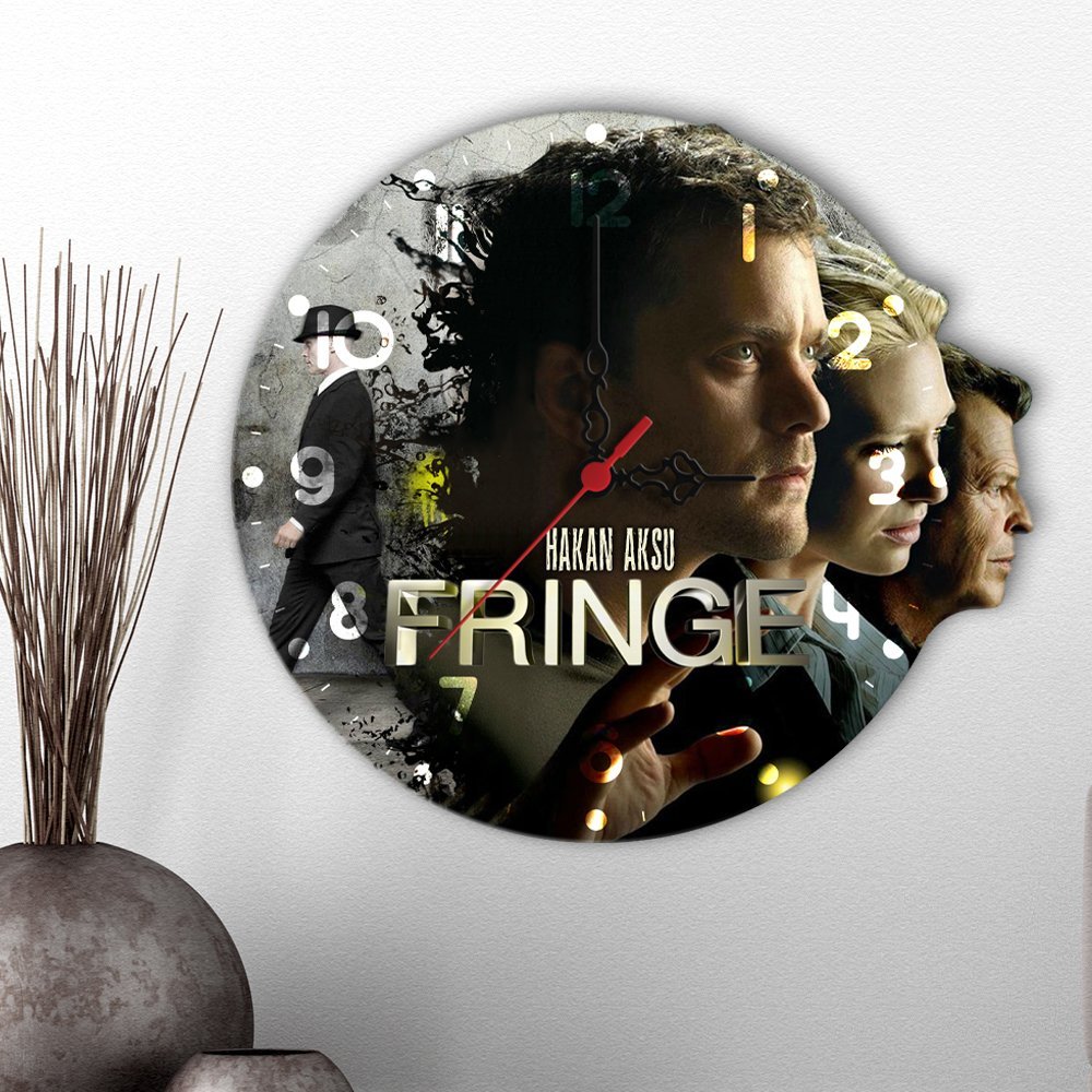 Kişiye Özel Fringe Tasarımlı Dekoratif Ahşap Duvar Saati - 1