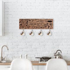 BK Home İsme Özel Doğal Ahşap Dekoratif Fincan Askılığı-8