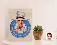 Kişiye Özel Erkek Master Chef Kolay Yetişmiyor Karikatürlü Otantik Masaüstü Ahşap Palet Çerçeve-1