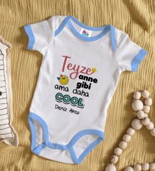 BK Kids Kişiye Özel Mavi Bebek Body Zıbın - Model 52