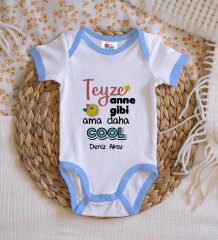 BK Kids Kişiye Özel Mavi Bebek Body Zıbın - Model 52