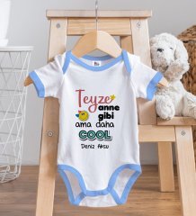 BK Kids Kişiye Özel Mavi Bebek Body Zıbın - Model 52