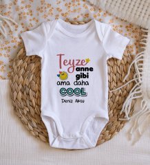 BK Kids İsimli Teyze Anne Gibi Tasarımlı Bebek Body Zıbın - Model 1