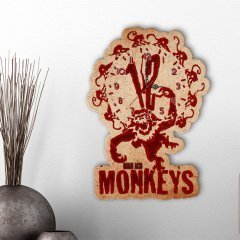 Kişiye Özel 12 Monkeys Tasarımlı Dekoratif Ahşap Duvar Saati
