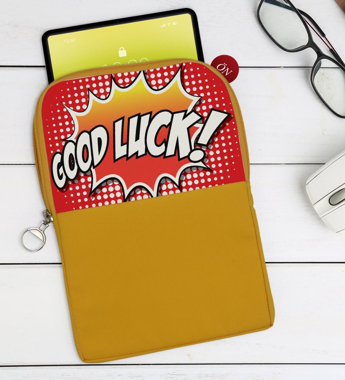 BK Gift Pop Art Tasarımlı Taşınabilir Koruyucu Tablet Kılıfı & Organizer Çanta - Sarı-15