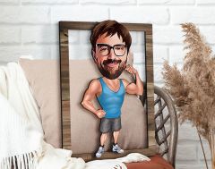 BK Gift Kişiye Özel Fitness Karikatürlü 3D Ahşap Tablo, Sevgiliye Hediye, Arkadaşa Hediye, Yıl Dönümü Hediyesi, Doğum Günü Hediyesi-1