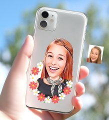 Kişiye Özel Bayan Karikatürlü iPhone 11 İnce Şeffaf Silikon Telefon Kapağı-51