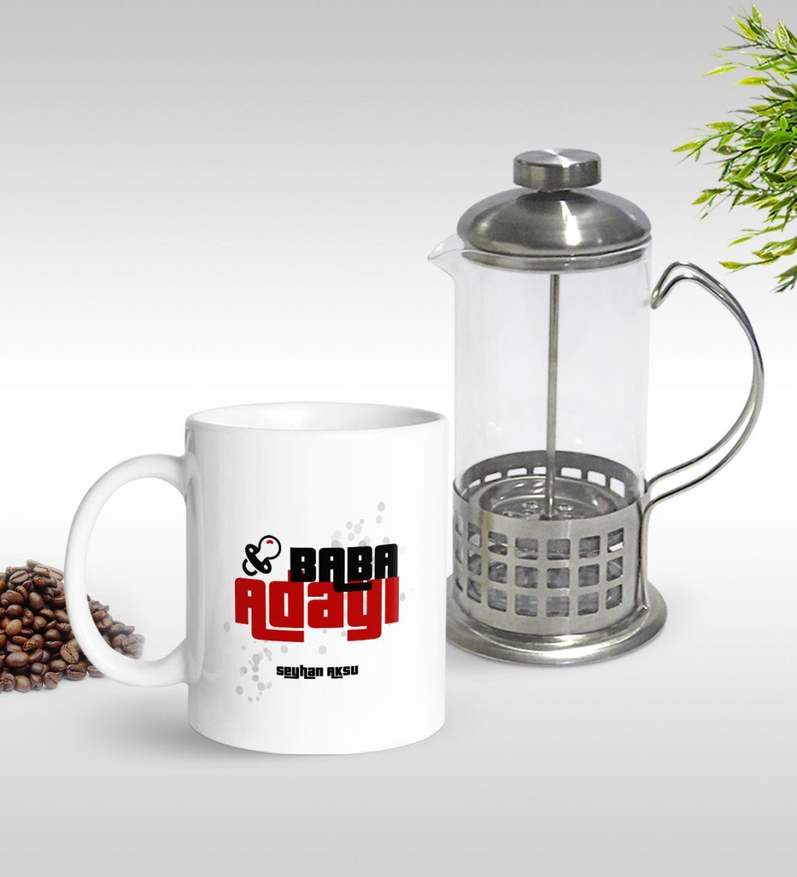 Kişiye Özel Baba Adayı Tasarımlı Kupa & French Press Seti-4