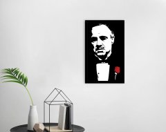 BK Home Godfather Baba Tasarımlı Dekoratif Ahşap Siyah Çerçeveli Tablo-20