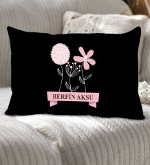 BK Gift Kişiye Özel İsimli Anneler Günü Tasarımlı Premium Kumaş Siyah Dikdörtgen Kırlent Yastık, Anneler Günü Hediyesi, Ev Dekorasyonu-4