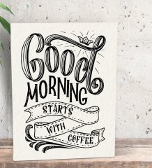 BK Gift Coffee Tasarımlı Dekoratif Mini Kanvas Tablo 15x20cm-47