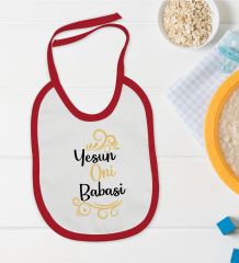 BK Kids Yesun Oni Babası Tasarımlı Kırmızı Bebek Mama Önlüğü-1