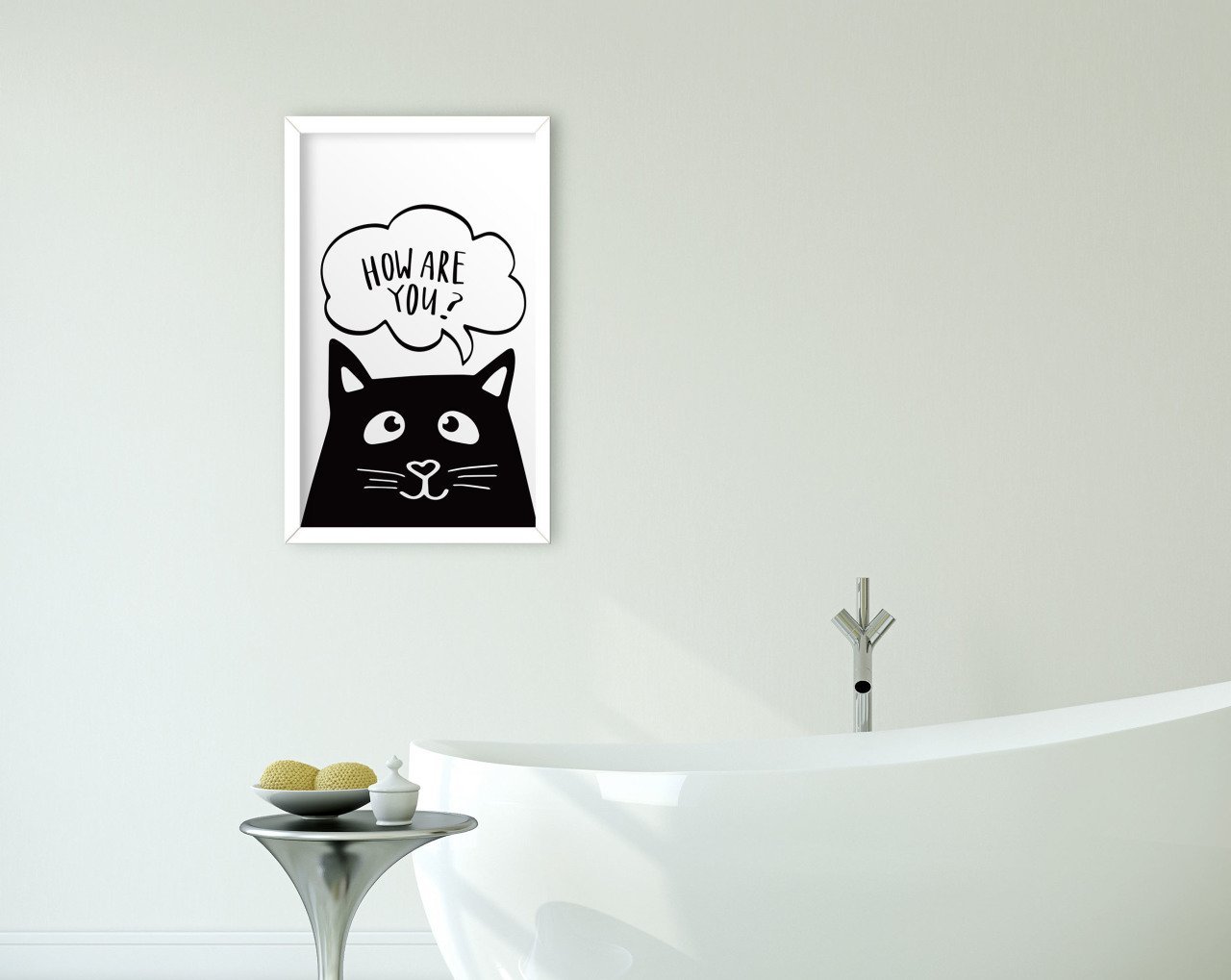 BK Home Banyo Dekoratif Ahşap Beyaz Çerçeveli Tablo-29