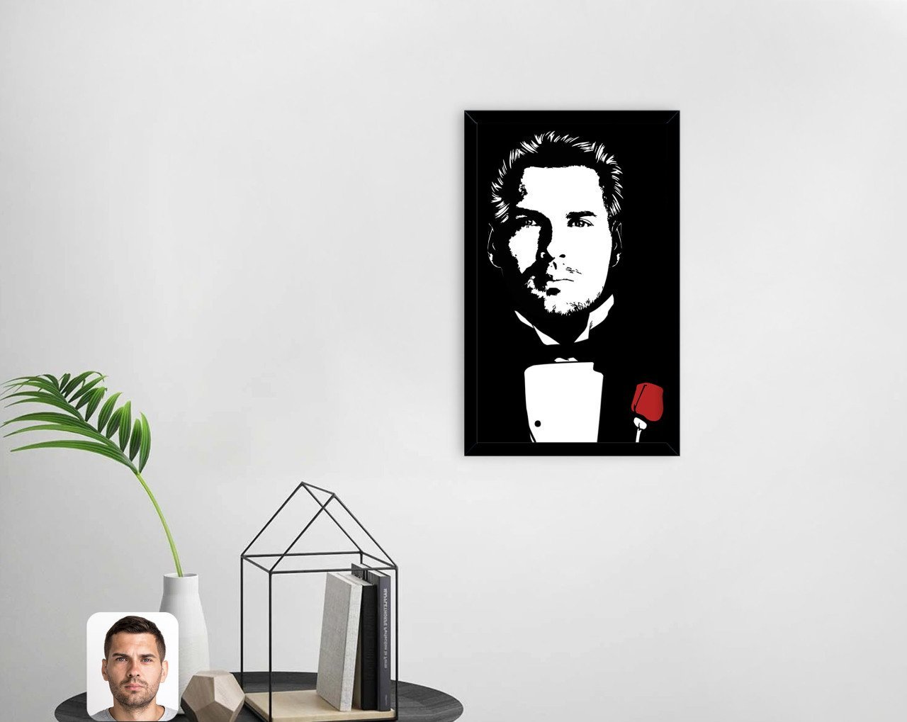 Kişiye Özel Godfather Baba Tasarımlı Dekoratif Ahşap Siyah Çerçeveli Tablo-20