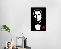 Kişiye Özel Godfather Baba Tasarımlı Dekoratif Ahşap Siyah Çerçeveli Tablo-20