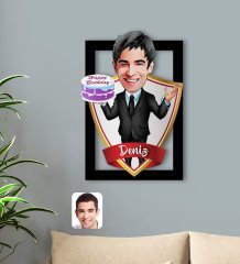 Kişiye Özel İsimli Erkek Doğum Günü Karikatürlü 3D Ahşap Tablo-2
