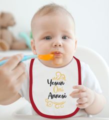 BK Kids Yesun Oni Annesi Tasarımlı Kırmızı Bebek Mama Önlüğü-1