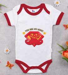 BK Kids You Are My Hero Tasarımlı Kırmızı Bebek Body Zıbın-1