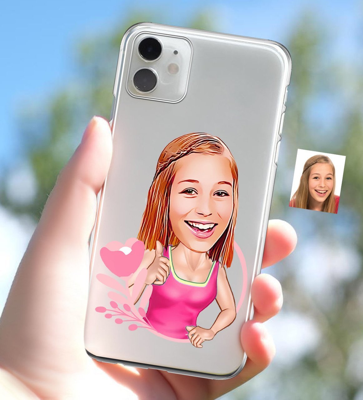 Kişiye Özel Bayan Karikatürlü iPhone 11 İnce Şeffaf Silikon Telefon Kapağı-49