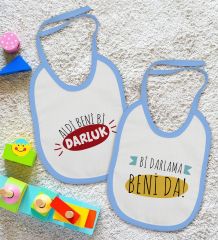 BK Kids Darlama Beni ve Darluk Tasarımlı 2’li Mavi Mama Önlüğü-1