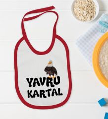 BK Kids Yavru Kartal Tasarımlı Kırmızı Bebek Mama Önlüğü-1