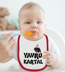 BK Kids Yavru Kartal Tasarımlı Kırmızı Bebek Mama Önlüğü-1