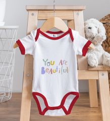 BK Kids You Are Beautiful Tasarımlı Kırmızı Bebek Body Zıbın-1