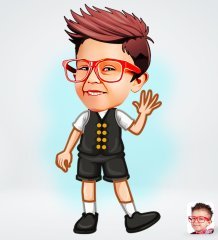 Kişiye Özel Erkek Çocuk Tasarımlı Dijital Karikatür-2