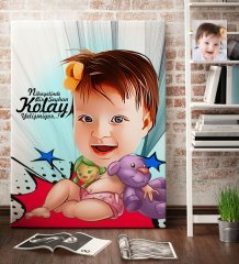 Kişiye Özel Bebek Karikatür Kanvas Tablo (70 x 100 cm.) 1