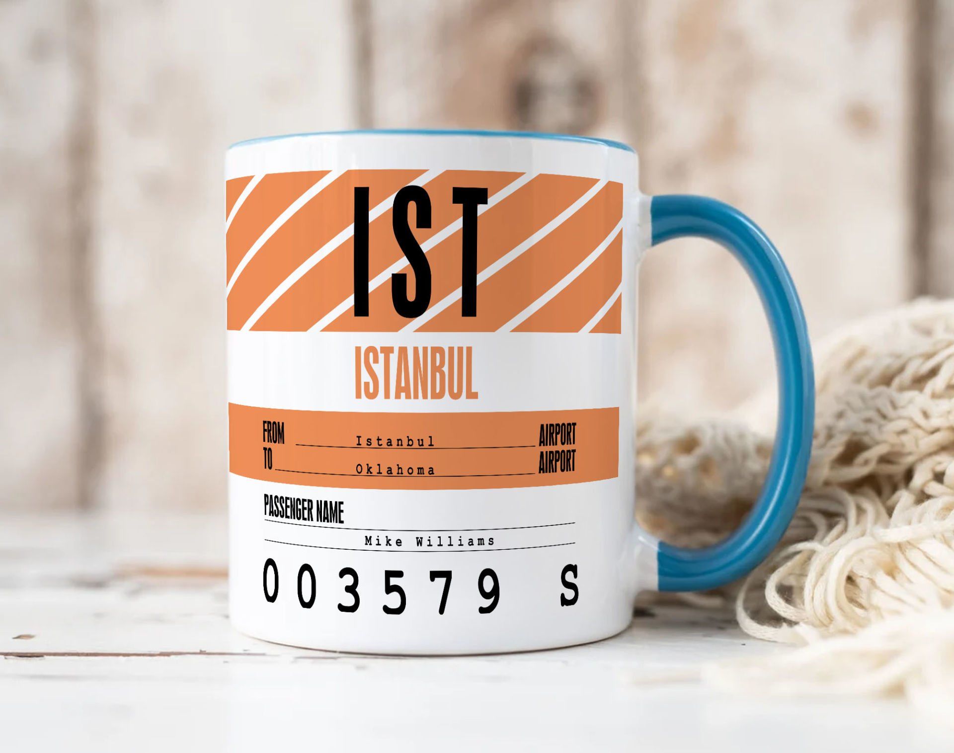 BK Gift Kişiye Özel İsimli Hava Limanı Tasarımlı Yeşil Kupa Bardak-1, Arkadaşa Hediye, Doğum Günü Hediyesi(DÜZENLENECEK)