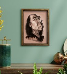 BK Home Erkin Baba Tasarımlı Doğal Masif Ahşap Çerçeveli Tablo 45x65cm-2
